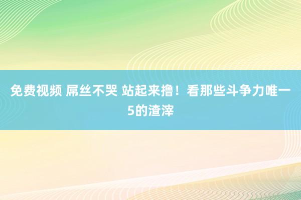 免费视频 屌丝不哭 站起来撸！看那些斗争力唯一5的渣滓