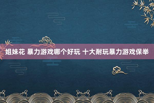 姐妹花 暴力游戏哪个好玩 十大耐玩暴力游戏保举