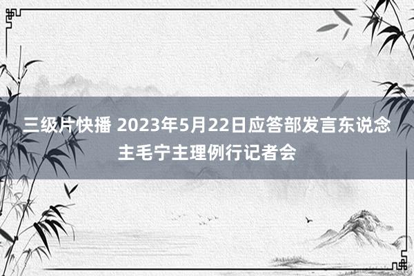 三级片快播 2023年5月22日应答部发言东说念主毛宁主理例行记者会