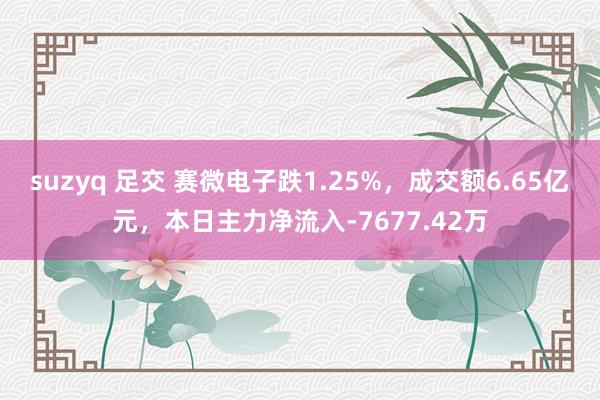 suzyq 足交 赛微电子跌1.25%，成交额6.65亿元，本日主力净流入-7677.42万