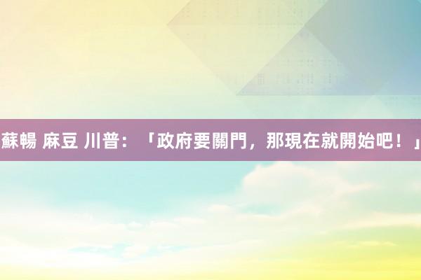 蘇暢 麻豆 川普：「政府要關門，那現在就開始吧！」