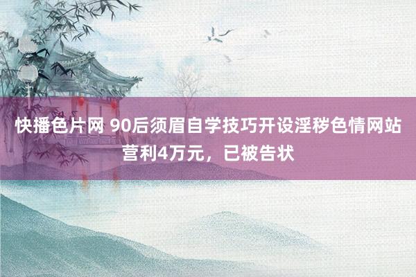 快播色片网 90后须眉自学技巧开设淫秽色情网站营利4万元，已被告状